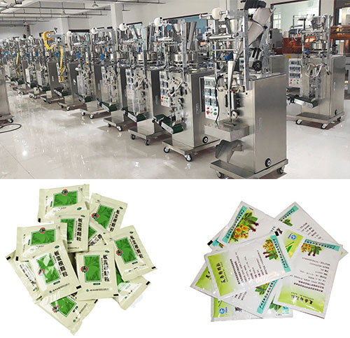 全自動板藍根顆粒包裝機設(shè)備及樣品展示